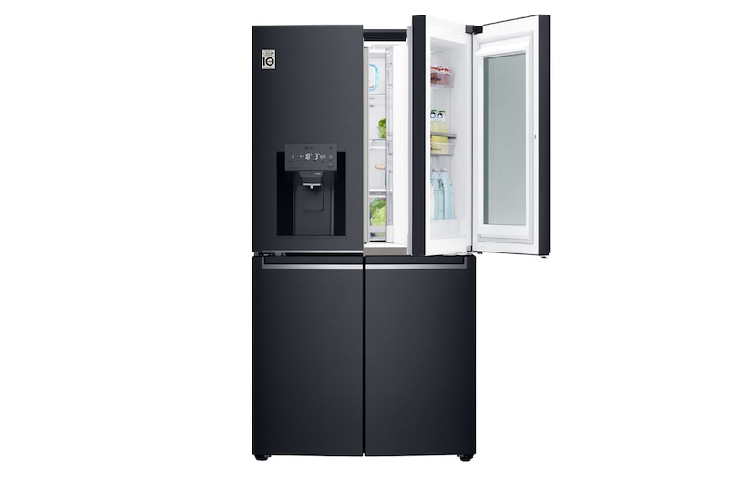 LG 910L French Door Fridge, with InstaView Door-in-Door®, in Matte Black Stainless Steel, GF-V910MBSL